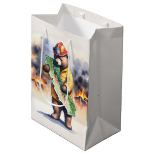 Sacola Para Presentes Média Obrigado ao Bombeiro da Califórnia
