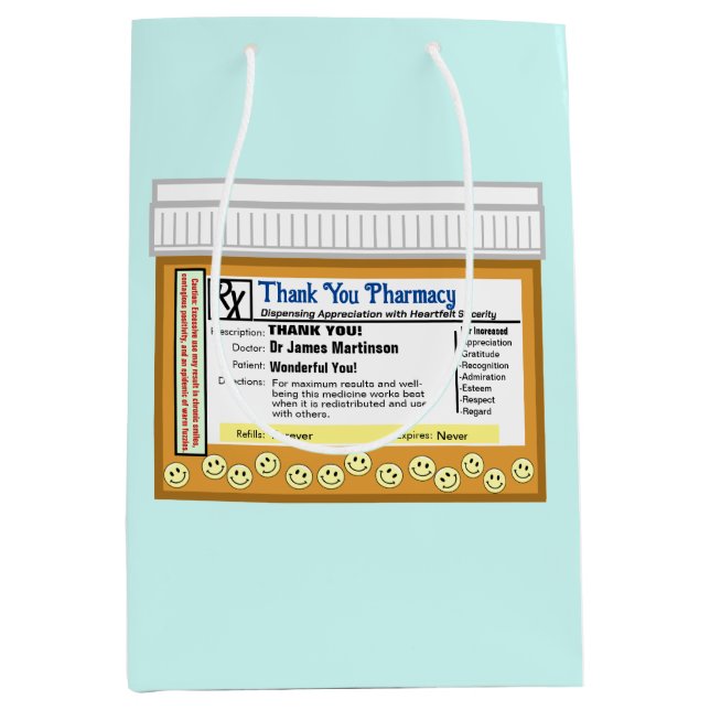 Sacola Para Presentes Média Obrigado Farmácia (Frente)