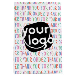 Sacola Para Presentes Média Obrigado por sua encomenda Colorido Simples Modern