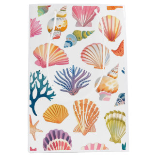 Sacola Para Presentes Média OceanModern Tropical Plant Print – Pink and Green
