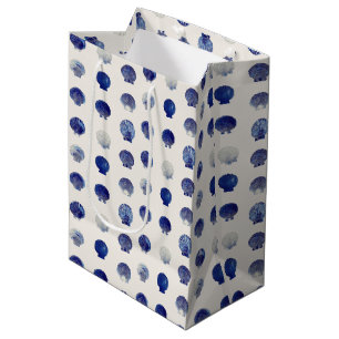 Sacola Para Presentes Média Oceano Náutico Azul Moderno