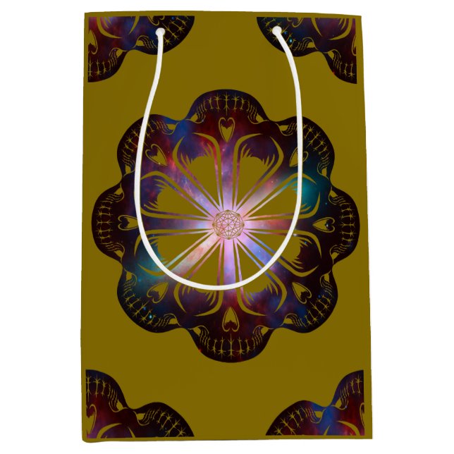 Sacola Para Presentes Média Octoskull galáctico (Frente)