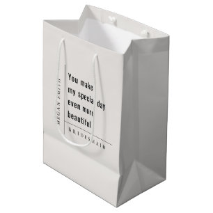 Sacola Para Presentes Média Oferta de Bridesmaid Mínima Moderna