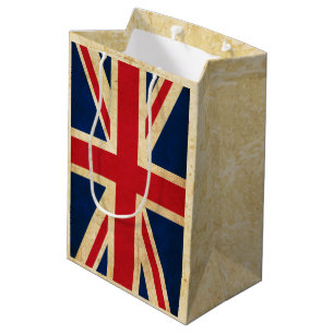 Sacola Para Presentes Média Old Vintage Grunge Reino Unido Flag Union Jack