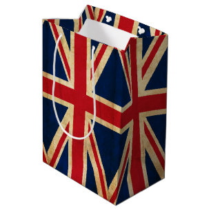 Sacola Para Presentes Média Old Vintage Grunge Reino Unido Flag Union Jack