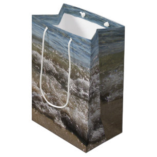 Sacola Para Presentes Média Ondas de Areia e Mar