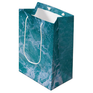Sacola Para Presentes Média Ondas profundas do oceano azul
