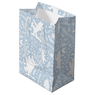 Sacola Para Presentes Média Onde o padrão floral azul das coisas selvagens