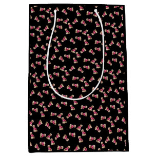 Sacola Para Presentes Média Oodles De Poodles (Rosa em Preto)