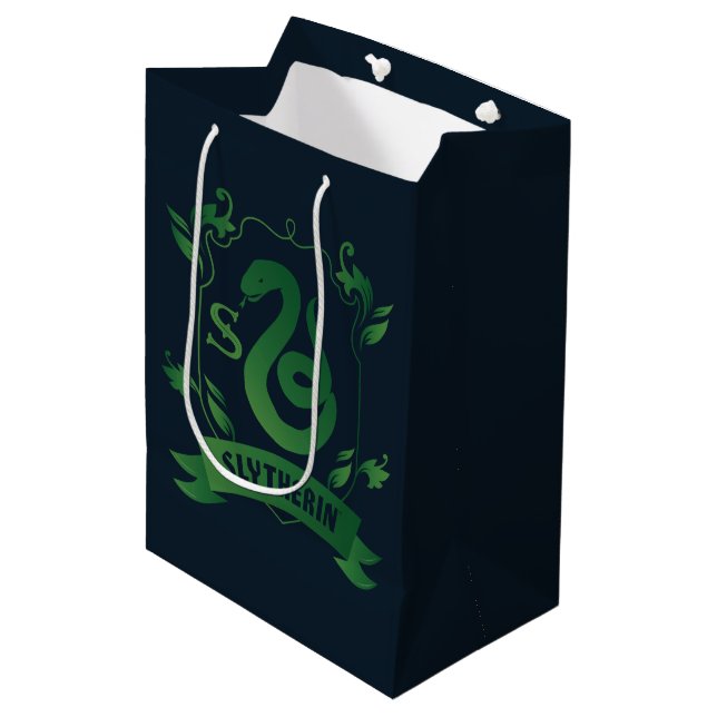 Sacola Para Presentes Média Ornamentado SLYTHERIN™ House Crest (Frente inclinada)