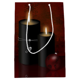 Sacola Para Presentes Média Ornamento de Velas de Natal Gótica