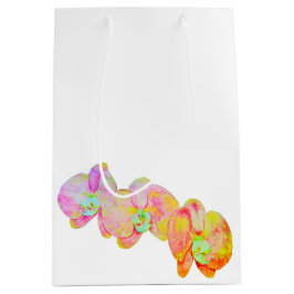 Sacola Para Presentes Média Orquídeas Caribe, flores aquáticas tropicais