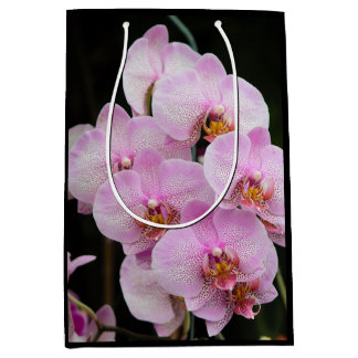 Sacola Para Presentes Média Orquídeas Rosa