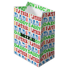 Sacola Para Presentes Média Os nomes do pai personalizaram o saco do presente
