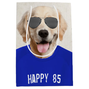 Sacola Para Presentes Média Ouro Retriever 85.º Aniversário Saco Média de P
