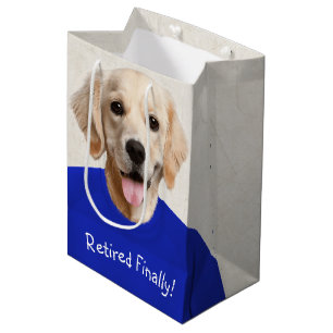 Sacola Para Presentes Média Ouro Retriever Humor Média Gift Bag