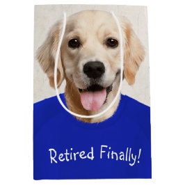 Sacola Para Presentes Média Ouro Retriever Humor Média Gift Bag