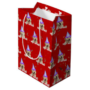 Sacola Para Presentes Média Ouro sempre faz aniversário com confetti