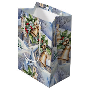 Sacola Para Presentes Média Ouros do dia de Natal