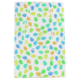 Sacola Para Presentes Média OVOS DE PÁSCOA Aquarela LARANJA AQUA AZUL VERDE