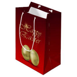 Sacola Para Presentes Média Ovos de Páscoa de ouro - Saco médio para presentes