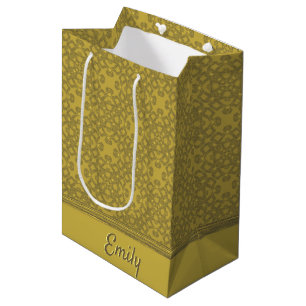 Sacola Para Presentes Média Padrão Amarelo Mostarda Personalizado