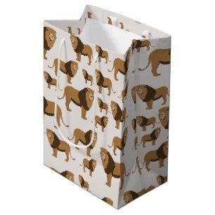 Sacola Para Presentes Média Padrão Animal do Leão Selvagem