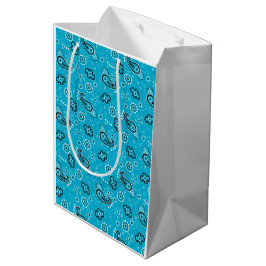 Sacola Para Presentes Média Padrão Azul Bandana Divertido Moderno Colorido