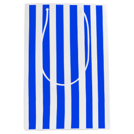 Sacola Para Presentes Média Padrão Azul e Branco do Sailor de Faixa Vertical