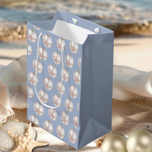 Sacola Para Presentes Média Padrão azul empoeirado de ornamentação de estrelas