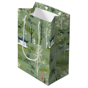 Sacola Para Presentes Média Padrão Botânico da Floresta de Bambu Zen (1)