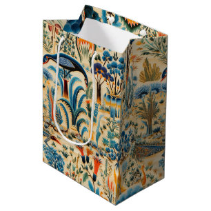 Sacola Para Presentes Média Padrão Botânico de Aves Exóticas Chinoiserie (6)