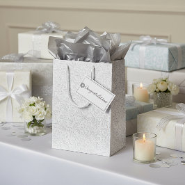 Sacola Para Presentes Média Padrão branco elegante