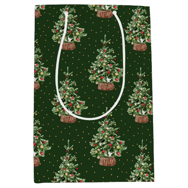 Sacola Para Presentes Média Padrão Clássico de Natal (Frente)
