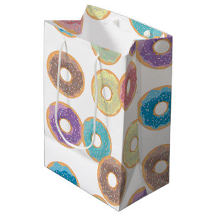 Sacola Para Presentes Média Padrão Colorido de Rosquinhas e borrifadas de Past