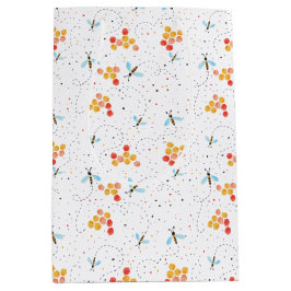 Sacola Para Presentes Média Padrão de Abelhas de Aquarela