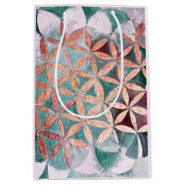 Sacola Para Presentes Média Padrão de Aquarela de Pastel Rosa-Rosa-Blush Abstr