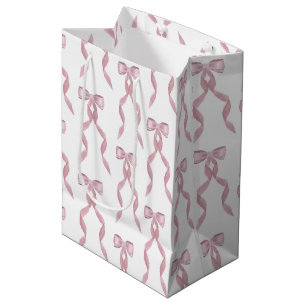 Sacola Para Presentes Média Padrão de Arco rosa com aquarela do rico