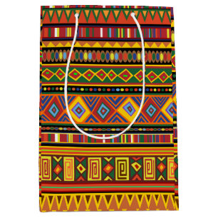 Sacola Para Presentes Média Padrão de Arte Étnica na África