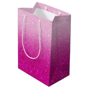 Sacola Para Presentes Média Padrão de brilho rosa