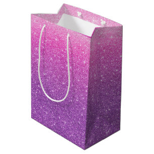Sacola Para Presentes Média Padrão de brilho rosa