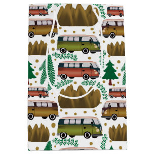 Sacola Para Presentes Média Padrão de Camper Woodland