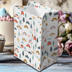 Sacola Para Presentes Média Padrão de Carros, Árvores e Nuvens de Boho
