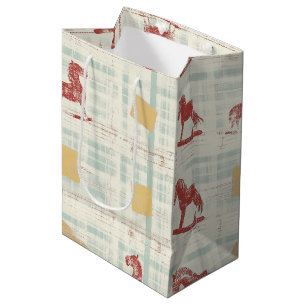 Sacola Para Presentes Média Padrão de Cavalo de Balanço Distress Vintage (3)