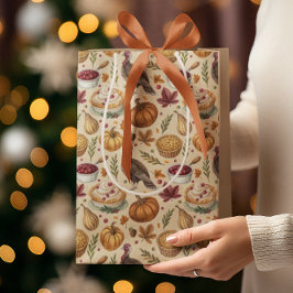 Sacola Para Presentes Média Padrão de colheita de ação de graças da Vintage | 