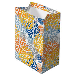 Sacola Para Presentes Média Padrão de cores brilhantes da Abstrato Floral de V