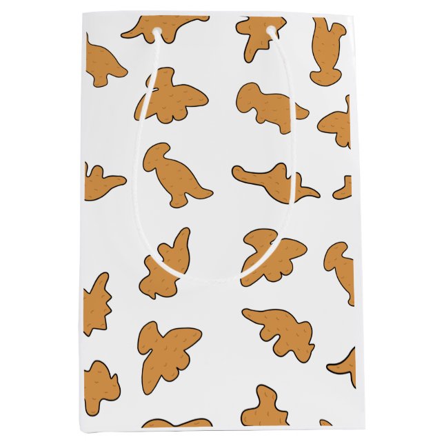 Sacola Para Presentes Média Padrão de Dino Nuggets (Frente)
