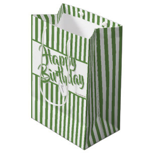 Sacola Para Presentes Média Padrão de distribuição simples verde/branco de ani