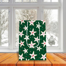 Sacola Para Presentes Média Padrão de Estrela de Biscoito de Natal