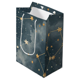 Sacola Para Presentes Média Padrão de Estrelas da Constelação Celeste (4)